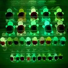 1 件发光玻璃海龟装饰套装，多种颜色，适用于水族馆、家居装饰、派对礼物和仙女花园配件