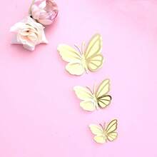 3Pcs Butterfly Cake Topper Cakes Decoration Simulation Butterfly Wedding Crafts Party Decoration DIY Home Wall Stickers - Multicolor - View 13