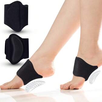 2pcs/1pair Soft And Comfortable Arch Foot Pads Heart Of The Foot Half Insole,Wear Over Or Under Socks, Fits All Shoes Adjustable Braces For Women And Men