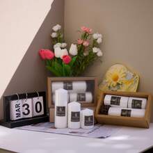 5厘米直径白色圆柱蜡烛，无烟家具配件，装饰品，民宿和咖啡厅摄影道具，生日家居装饰蜡烛 - 白色 - 查看 13