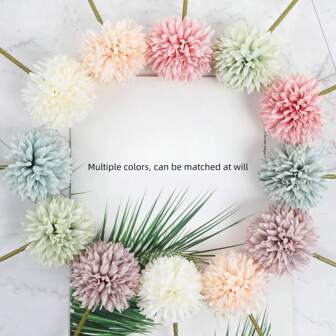 6 stuks kunstmatige chrysantenbloemen, geschikt voor meubeldecoratie, ornamenten voor thuis/op kantoor, tuindecoratie, hotelfotografie, bloemstukken, verschillende kleuren beschikbaar