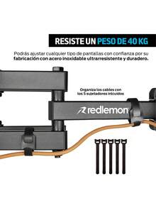 Redlemon Soporte para TV de 37" a 80" Pulgadas con Brazo Móvil Extensible y Altura Ajustable - Negro - Ver 4