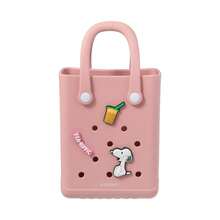 Miniso Snoopy Series Multifunctional Hole Punch Tote Bag, Adorable Cartoon Decoration, Multiple Color Options,Great Gift (1 PC) - Pink - View 6