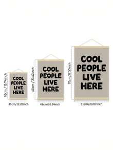1pc Minimalist "Cool People Live Here" Canvas Wall Art - Unframed Print Poster, Suitable For Modern Home And Office Decor - Multicolor - View 5
