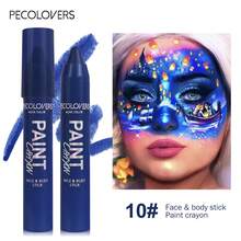 PECOLOVERS Face Paint Pen Set Rainbow Graffiti Crayon Human Face Paint Stick Makeup Long-Lasting Texture Soft Festive - Multicolor - View 18