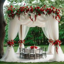 1pc White Sheer Transparent Mesh Netting, Decorative Fabric For Outdoor Wedding, Birthday Party, Floral Arch Decor, Perfect Holiday Party Decor To Create A Romantic Ambiance, Suitable For Various Occasions Like Diwali, Eid, Thanksgiving, Graduation Ceremony, Home Decor, Room Styling, Retirement/Housewarming Parties. The Pure White Sheer Mesh Netting Can Also Be Used As Photography Backdrop And Stage Decoration. - White - View 3