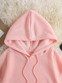 Casual Letter Pattern Printing Hooded Women's Plus Size Fall Clothes, With A Sweet And Gentle Temperament, Fall Tops, Slim And Comfortable Hooded Sportswear, Suitable For Daily Casual Wear, Plus Size Fall Women Clothes