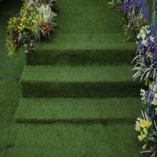 1pc 50*100cm Artificial Grass Carpet, Realistic Lawn Mat For Wedding, Outdoor Camping, Ground Cover, Green Turf Mat, Fake Grass Rug, School