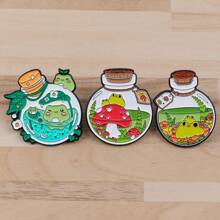 3pcs/Set Cute Funny Enamel Pin Lapel Pins Badges On Backpack Women's Brooch Clothes Gift Jewelry Fashion Accessories