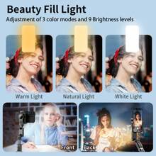 AXNEN Stabilisateur cardan mode de prise de vue à poursuite de rotation à 360 degrés Selfie Stick trépied compatible avec les smartphones iPhone, téléphone portable pour photoraphie en direct