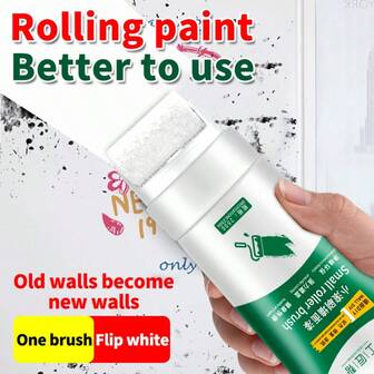 1/2pcs Wall Paint Roller Brush, Latex Paint Wall Repair White Cleaning Tool, Self-Repairing For Home Use, Anti-Mold