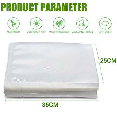 200X Textured Vacuum Sealer Bags Precut Food Saver Storage Vac Seal Embossed Bag