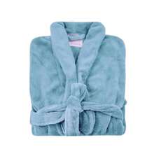 Adult Microfiber Bathrobe Soft Velvety Touch Cozy Winter Very Warm - Baby Blue - View 1