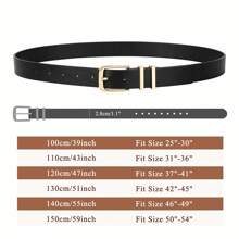 3pcs Set Solid Color Casual PU Leather Women's Belts, Spring & Autumn Summer, School
