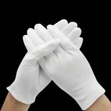 1 Pair White Gloves, Thin Fabric Jewelry Working Gloves, Wholesale Gardening, Labor Protection Gloves
