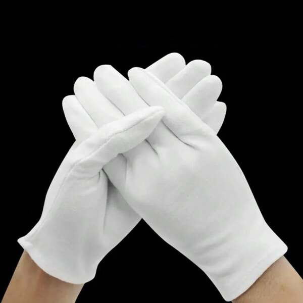 1 Pair White Gloves, Thin Fabric Jewelry Working Gloves, Wholesale Gardening, Labor Protection Gloves