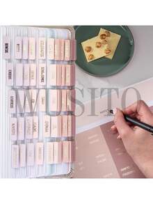 WUSITO Bible Tabs (Rose Gold Embossed Lettering), Bible Journaling Supplies, Bible Book Tabs, Christian Gift, 66 Bible Tabs For Women And Men, Includes 4 Blank Tabs (Pearl),School Supplies,Back To School