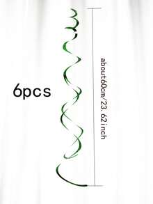 6 件彩色/银色/玫瑰红/绿色 PVC 双螺旋吊坠饰品，生日派对装饰，流苏挂饰，营造氛围，婚礼/乔迁/返校装饰，防水户外使用 - 銀色 - 查看 5