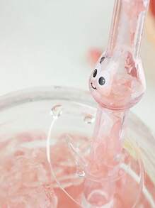 3Pcs Cute Cartoon Big-Eye Glass Straws With Brushes, Colorful Reusable Drinking Straws For Smoothies, Bubble Tea, Milkshakes, Party Supplies, Easy Clean