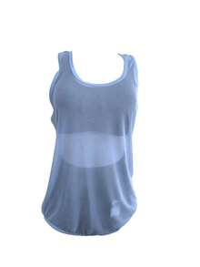 Women's Transparent Tulle Tank Top Gym Clothing Fitness Fashion - Màu xanh nhạt - Xem 2