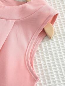 2 件套女童休闲条纹背心和裤子套装，夏季 - 粉色 - 查看 5