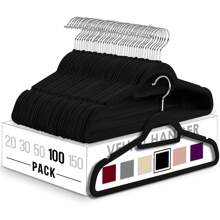 100/60/20/10/5/1 Packung rutschfeste Samt-Kleiderbügel | Organisieren Sie Ihren Kleiderschrank mühelos mit platzsparenden Lösungen | Strapazierfähige und stilvolle Kunststoffbügel perfekt für Schlafzimmer, Badezimmer, Büro, Wohnheim und Zuhause | Ideal für Feiertage, Weihnachten, Thanksgiving, Neujahr und Valentinstag | Maximieren Sie Ihren Kleiderschrankplatz mit eleganten und funktionalen Organizers