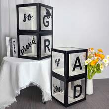 2026届毕业派对装饰 - 4个黑色气球盒，印有“GRAD 2026 So Proud Of You”字样，纸质气球花环，无需用电，不含羽毛，毕业典礼用品 - 彩色 - 查看 5