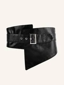 Women's Decorative Wide Elastic Waist Belt, Versatile To Wear With Skirts, Shirts - A - View 8