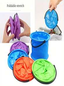 1 pieza Cubo plegable con asa - Diseño portátil, duradero y fácil de guardar para la playa, viajes, fiestas al aire libre, campamento, picnic, pesca y senderismo - Disponible en azul, morado, naranja, verde