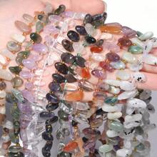 10-14mm Natural Asymmetrical Colorful Fluorite Amethyst Stone Gravel Chip Loose Spacer Bead For Jewelry Making DIY Earring Necklace Accessories