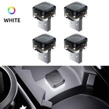 4 Peças Luz Ambiente de Carro LED USB Mini Colorida, Luz Decorativa de Atmosfera, Luz de Emergência, Acessórios Automotivos