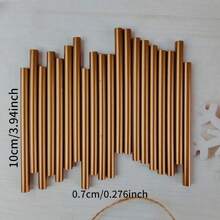 10/20/30pcs Brown-Gold Hot Melt Glue Sticks, 0.7cm*10cm, Strong Adhesive, Suitable For Mini Glue Gun, DIY Craft, Wax Sealing, Envelope Sealing, Wedding Invitations, Etc.