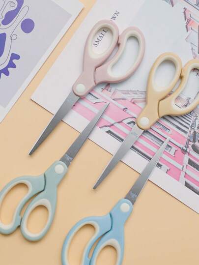 1 Pc 6.5" (16.5 Cm) Multi-Purpose Stainless Steel Scissors For School, Office And Home Use - Durable, Portable, Multi-Purpose Craft And Paper Cutting Tool With Comfort Handle