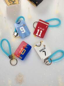 Llaveros con arena móvil personalizados, llaveros con patrones de camisetas del Real Madrid/Barcelona, adornos de balón para bolso con nombres y números de jugadores personalizables, llaveros brillantes, regalos ideales para amigos, compañeros de clase, parejas, impresión 3D de acrílico