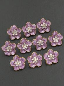 3pcs/Pack Luxury Floral Rhinestone Embedded Metal Buttons, Suitable For Coats, Shirts, Sweaters, Jackets, Versatile Decorative Buttons For Scarves, Shoes, Hats, Gift Boxes, DIY Jewelry Accessories