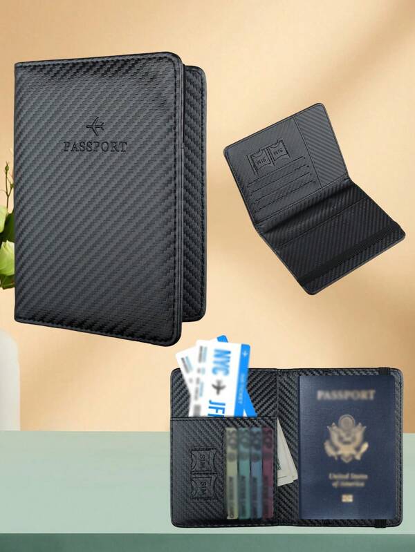 1pc RFID Blocking Passport Holder, Multi-Card Slots Travel Passport Cover, Portable Lightweight Document Organizer
