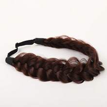 Woven Synthetic Hair Extensions, Natural Hair Extensions, Suitable For Braiding, Wide Fishbone Thigh Braided Elastic Loose Hair Band For Girls