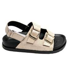 Sandalias con doble hebilla y correa ajustable en la parte trasera - Estilo cómodo - Beis - Ver 4