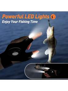 1 双 LED 便携式照明手套，成人男友风酷炫小工具照明手套，迷你电池供电，适用于家庭照明、露营、徒步旅行、钓鱼、维修等用途（含电池）