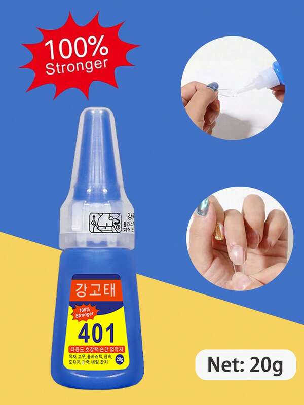 1/2/3pcs20g Super Strong Nail Glue For False Nails, Soft Nail Tips Gel Quick Drying,Suitable For Nail Art Beginners Adhesive GelSuitable For Plastic, Metal, Iron, Ceramic, Glass, Wood, 502 Glue Manual Glue High Temperature Resistant Footwear Maintenance Glue Multi-Purpose Back To School