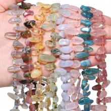 10-14mm Natural Asymmetrical Colorful Fluorite Amethyst Stone Gravel Chip Loose Spacer Bead For Jewelry Making DIY Earring Necklace Accessories