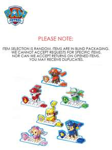 Paw Patrol 1PC PAW Patrol Officially Licensed PAW Patrol Series Character Blind Box Lucky Box Mystery Box Interior Decoration Surprise Collection Cute Cartoon Mini Desktop Decoration Hobby Collection Party Supplies Christmas Birthday Gifts