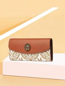 Fashionable Casual Versatile Long Triple Fold Wallet, New Women's High-End Luxury Personalized Credit Card Holder - White - View 4