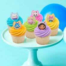 DecoPac  Gabby's Dollhouse Rings, 24 Cupcake Decorations Featuring Gabby, Pandy Paws, Irresistible Kitty Characters, And Super Fun Adventures!- 24 Pack - Trang trí bánh - Xem 7