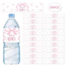 50 Pcs Waterbottle Labels For Gender Reveal Party