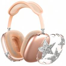Airpod Max(2024/2020) Shining Star Earphone Protective Case, 3D Star Silicone Earphone Protective Cover, Unique 3D Glittering Star TPU Protective Shell, Stereoscopic Star Silicone Protective Cover, Silicone Earphone Protective Case, Fashionable Configuration, Best Gift