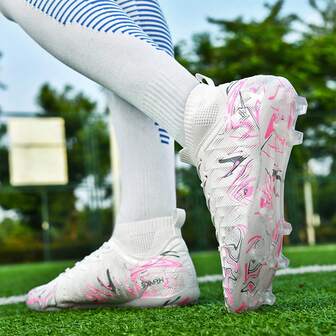 1 Pair Football/Soccer Cleats For Men And Women, Falcon Spikes, Professional Training Shoes, Suitable For Students And Young Adults, Camouflage Design