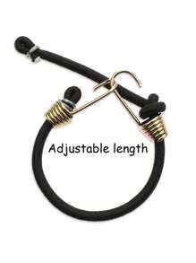 10er Pack Kleine Spannseile mit Haken, 25 cm Mini Schwarze Gummi Spannseile, Kurze Spannseile für Outdoor Camping, Elastisches Band