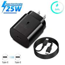 25W USB-C 超级快充充电器，配备 5A 双 Type-C 数据线（3.3 英尺/6.6 英尺）、Type-C 超级快充适配器、USB-C 墙式充电器及 USB-C 转 Type-C 快充线，兼容三星 Galaxy S25/S24/S23/S22/S21/S20，便携式旅行充电器，兼容 16/15 系列 - 美規A型插(110-127V) - 查看 1