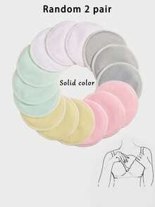 1/2pairs Three-Layer Bamboo Fiber Anti-Breast Pads Breathable Washable Nursing Bra Waterproof Breast Pads Round Pads - Multicolor - View 11